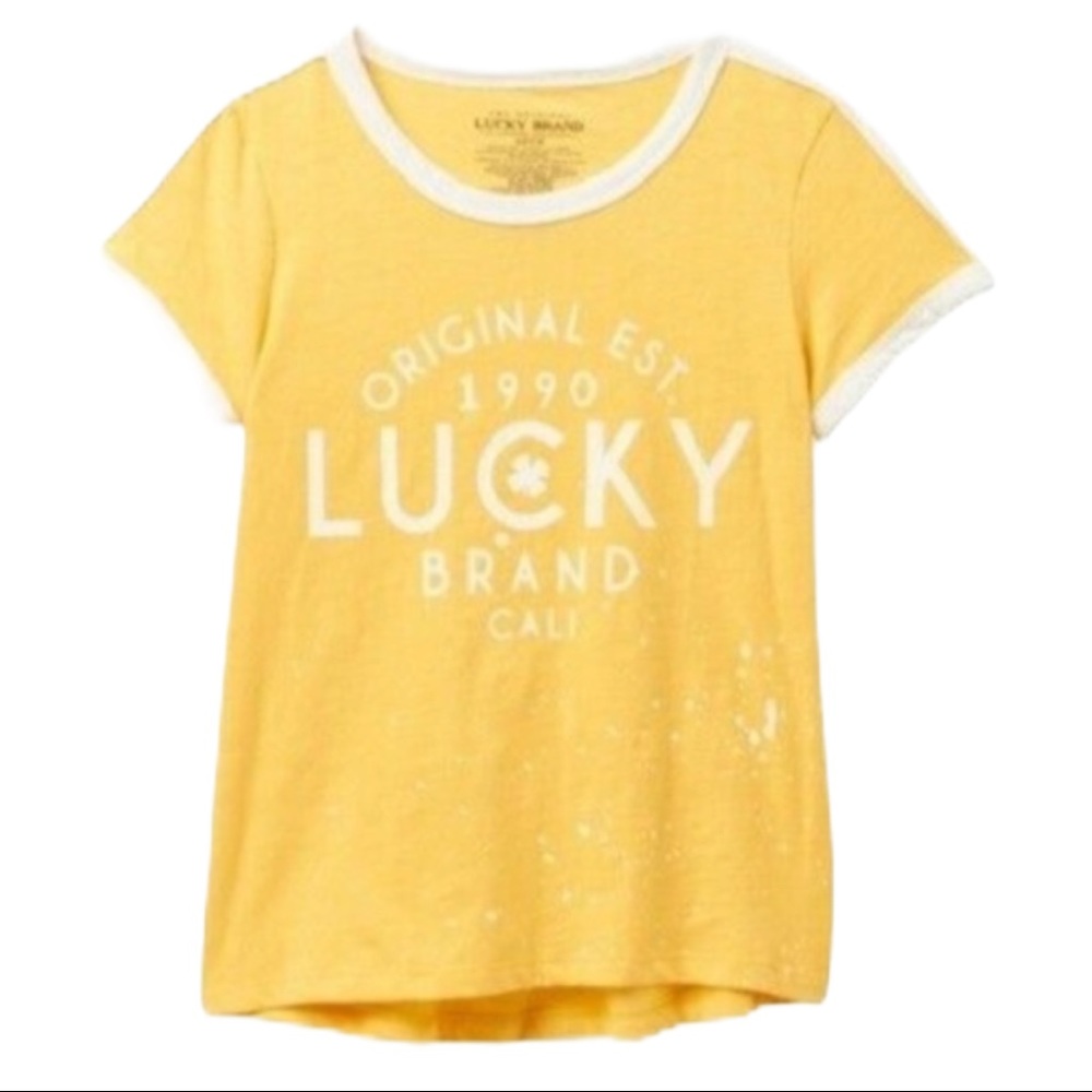 Lucky Brand Yellow T-Shirt 6X - Picture 1 of 2